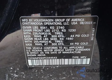 2023 Volkswagen Id.4 Awd Pro S from USA, damaged, VIN 1V2WNPE80PC044543